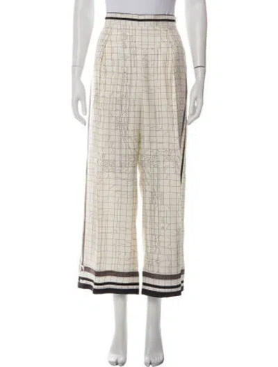 Pre-owned Hermes Silk Wide Leg Pants In Neutral