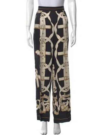 Pre-owned Hermes Silk Wide Leg Pants In Neutral