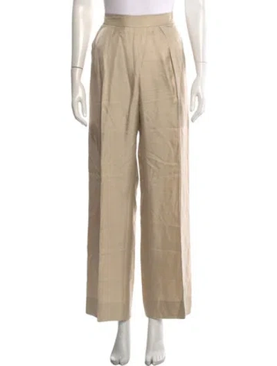 Pre-owned Hermes Silk Wide Leg Pants In Neutrals