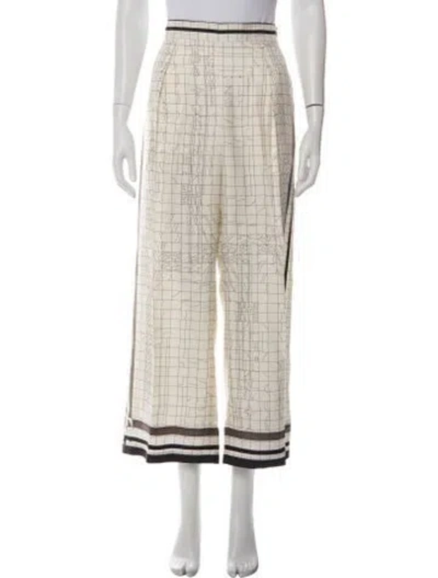 Pre-owned Hermes Silk Wide Leg Pants In Neutrals