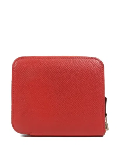 Pre-owned Hermes Silk'in Calfskin Wallet In Red