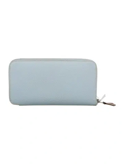 Pre-owned Hermes Silk'in Classic Wallet In Blue