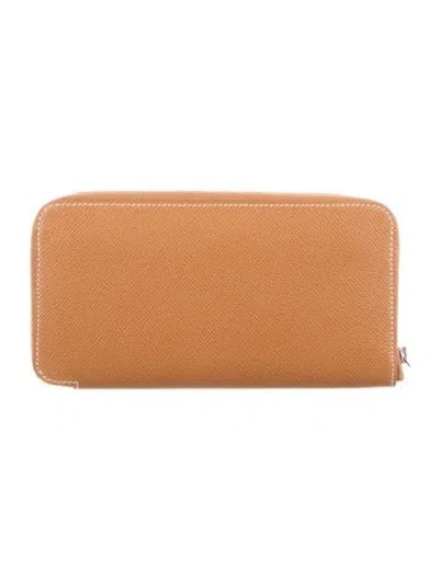 Pre-owned Hermes Silk'in Classic Wallet In Brown