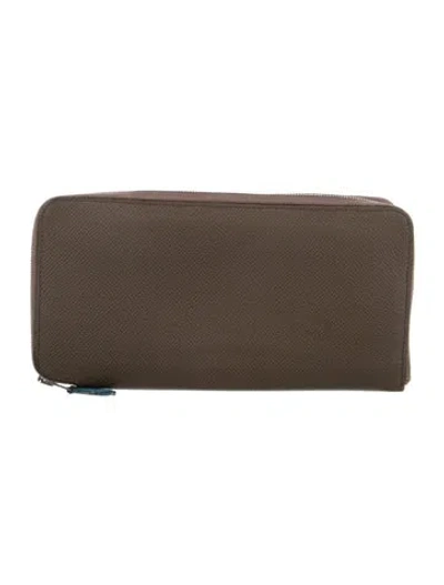 Pre-owned Hermes Silk'in Classic Wallet In Brown