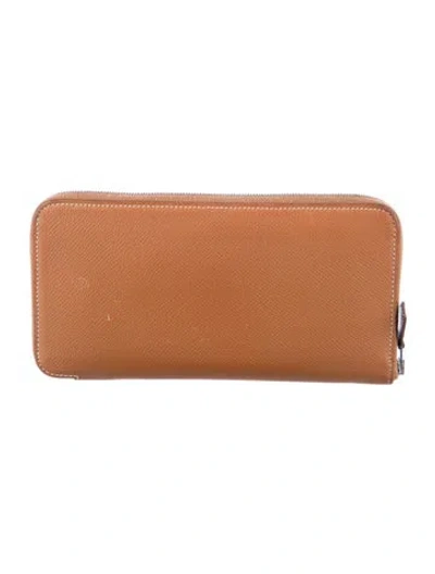 Pre-owned Hermes Silk'in Classic Wallet In Brown