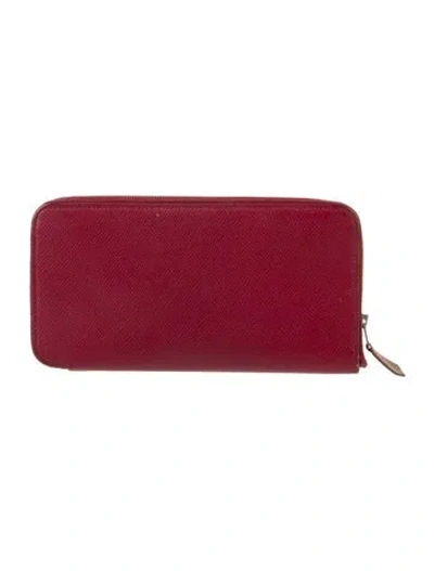 Pre-owned Hermes Silk'in Classic Wallet In Red