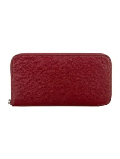 Pre-owned Hermes Silk'in Classic Wallet In Red
