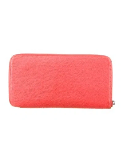 Pre-owned Hermes Silk'in Classique Wallet In Pink