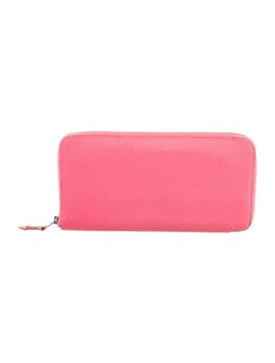 Pre-owned Hermes Silk'in Classique Wallet In Pink