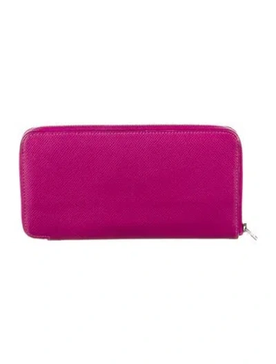 Pre-owned Hermes Silk'in Classique Wallet In Purple