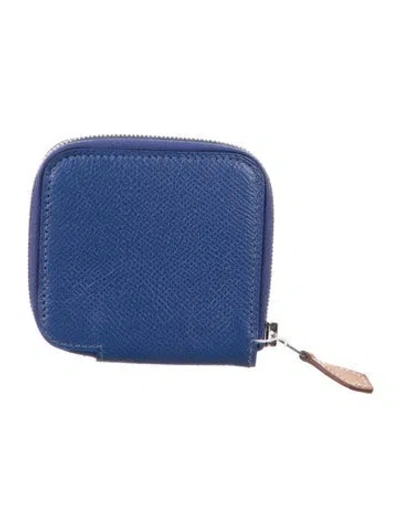 Pre-owned Hermes Silk'in Coin Purse In Blue
