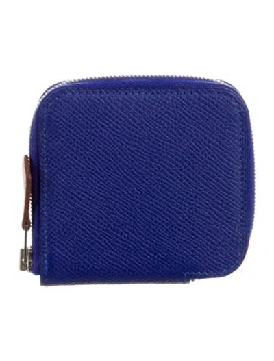 Pre-owned Hermes Silk'in Coin Purse In Blue