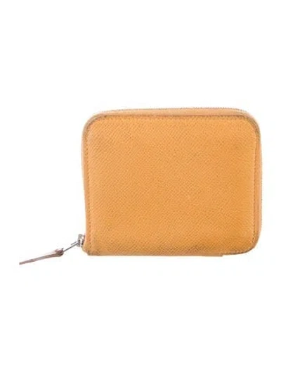 Pre-owned Hermes Silk'in Compact Wallet In Brown