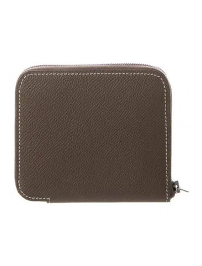 Pre-owned Hermes Silk'in Compact Wallet In Brown