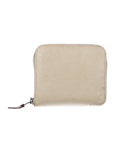 Pre-owned Hermes Silk'in Compact Wallet In Neutral