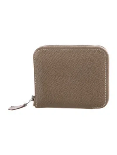Pre-owned Hermes Silk'in Compact Wallet In Neutral