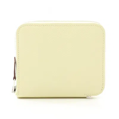 Pre-owned Hermes Silk'in Epsom Leather Coin Purse/coin Case () In Yellow