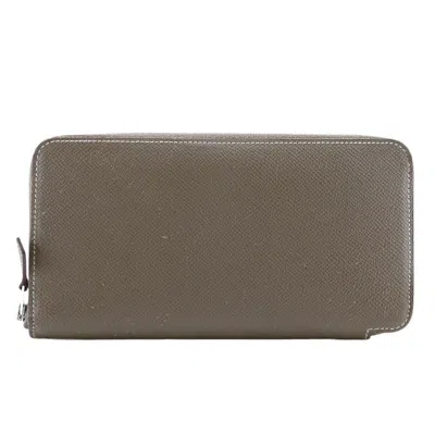 Pre-owned Hermes Hermès Silk'in Grey Leather Wallet  ()