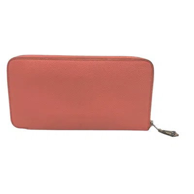 Pre-owned Hermes Silk'in Leather Wallet () In Pink