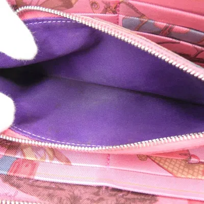 Pre-owned Hermes Silk'in Leather Wallet () In Purple