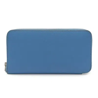 Pre-owned Hermes Silk'in Light Blue Epsom Leather Coin Purse/coin Case ()