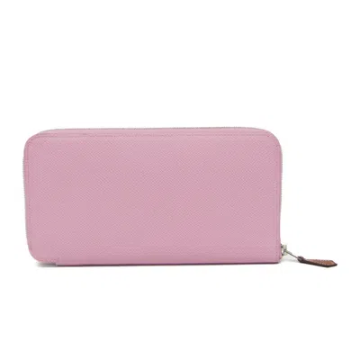 Pre-owned Hermes Silk'in Light Purple Yellow Epsom Leather Long Wallet (bi-fold) ()