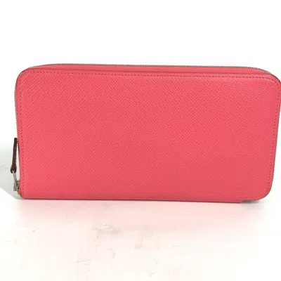 Pre-owned Hermes Silk'in Pink Epsom Leather Long Wallet (bi-fold) ()
