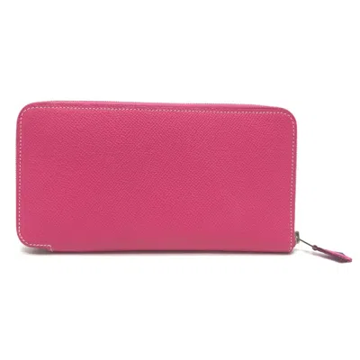 Pre-owned Hermes Silk'in Pink Epsom Leather Long Wallet (bi-fold) ()