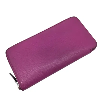 Pre-owned Hermes Hermès Silk'in Pink Leather Wallet  ()