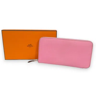 Pre-owned Hermes Silk'in Pink Rose Confetti Epsom Leather Long Wallet (bi-fold) ()