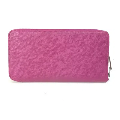 Pre-owned Hermes Silk'in Purple Tosca Epsom Leather Long Wallet (bi-fold) () In Purple, Tosca