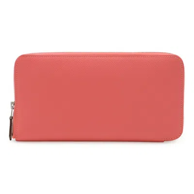 Pre-owned Hermes Silk'in Rose Azalee Epsom Leather Silk Long Wallet (bi-fold) () In Pink