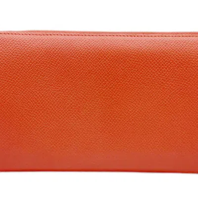 Pre-owned Hermes Silk'in Rose Jaipur Epsom Leather Long Wallet (bi-fold) ()