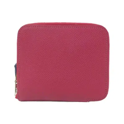 Pre-owned Hermes Silk'in Ruby Epsom Leather Silk Coin Purse/coin Case ()
