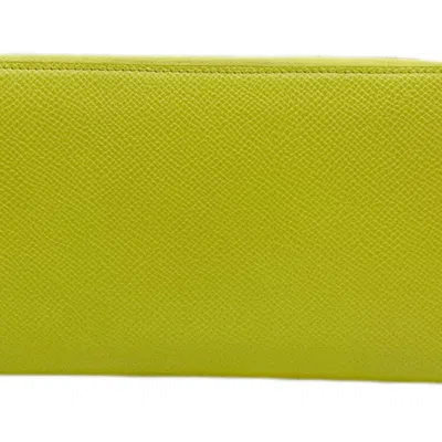 Pre-owned Hermes Silk'in Soufre Epsom Leather Long Wallet (bi-fold) ()