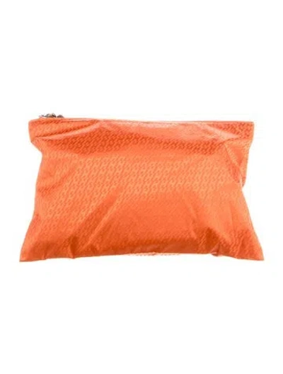 Pre-owned Hermes Silky Pocket Pouch In Orange