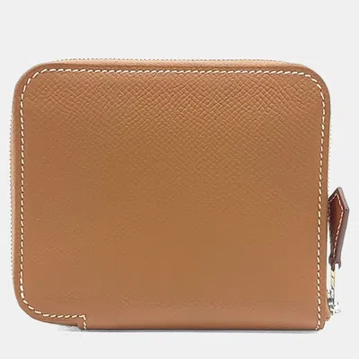 Pre-owned Hermes Hermès Silky Wallet (y) In Brown