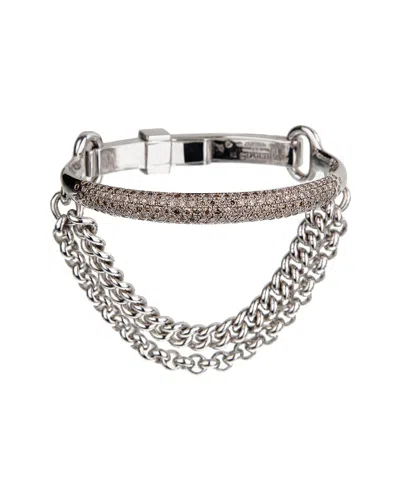 Pre-owned Hermes Hermès Silver 3.07 Ct. Tw. Diamond Bracelet (authentic Pre-loved) In Red
