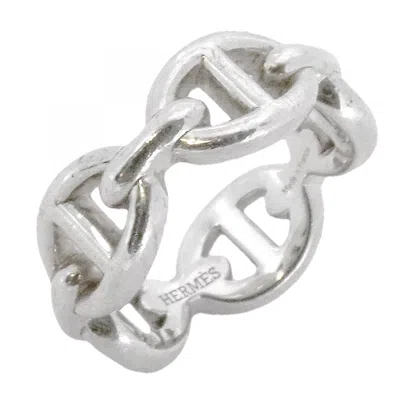 Pre-owned Hermes Silver 925 Band Ring ()