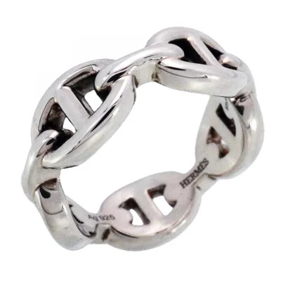 Pre-owned Hermes Silver 925 Band Ring ()