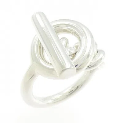 Pre-owned Hermes Silver 925 Band Ring ()