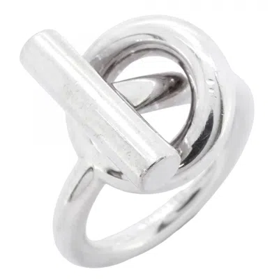 Pre-owned Hermes Silver 925 Band Ring ()