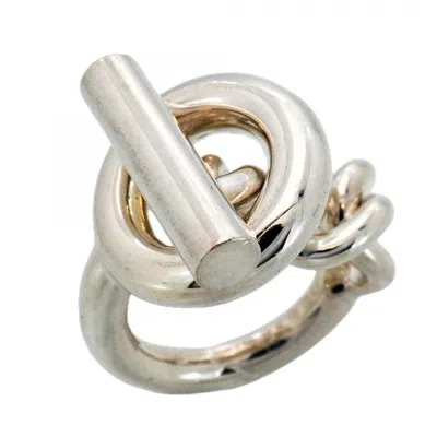 Pre-owned Hermes Silver 925 Band Ring ()