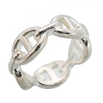 Pre-owned Hermes Silver 925 Band Ring ()