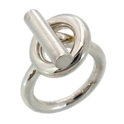 Pre-owned Hermes Silver 925 Band Ring ()