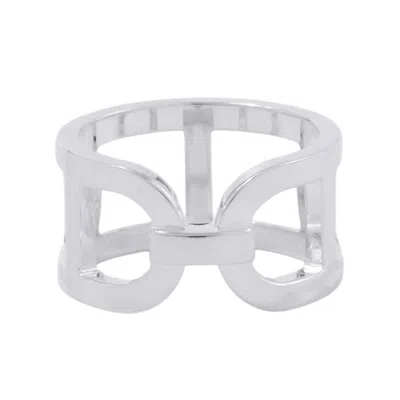 Pre-owned Hermes Silver 925 Band Ring ()