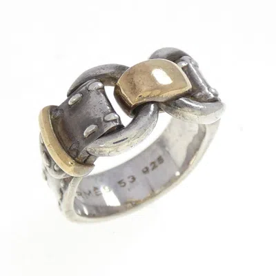 Pre-owned Hermes Silver 925 Band Ring ()