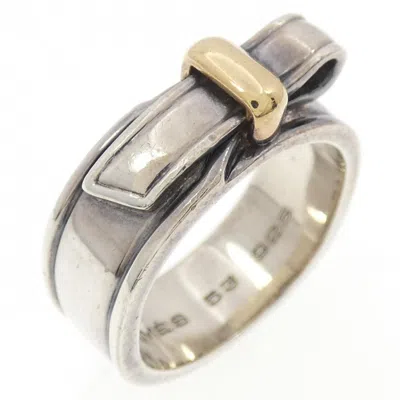 Pre-owned Hermes Silver 925 Band Ring ()