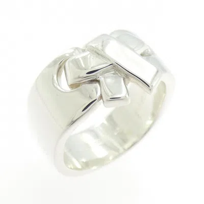 Pre-owned Hermes Silver 925 Band Ring ()