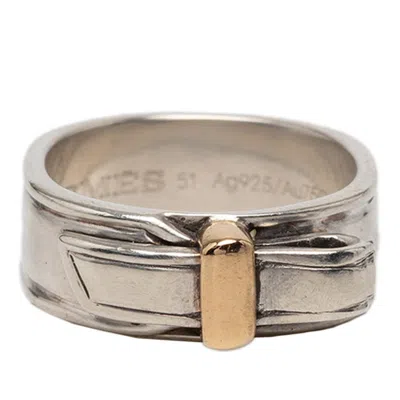 Pre-owned Hermes Silver 925 Band Ring ()